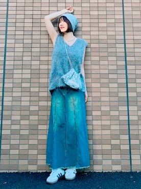 「アイテム（ニットキャップ/ビーニー）」を使った、ほのかりんさん（レディース・166cm）の秋コーディネート