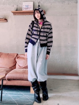 「アイテム（バックパック/リュック）」を使った、ほのかりんさん（レディース・166cm）の秋コーディネート