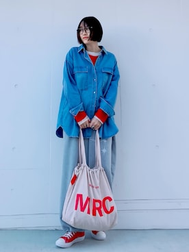 「アイテム（リング）」を使った、ほのかりんさん（レディース・166cm）の冬コーディネート