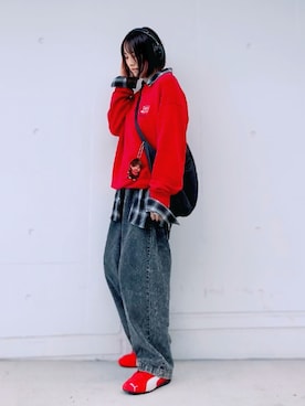 「アイテム（アクセサリー）」を使った、ほのかりんさん（レディース・166cm）の秋コーディネート