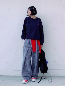 「アイテム（スウェット）」を使った、ほのかりんさん（レディース・166cm）の秋コーディネート