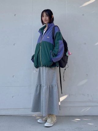 「tiptop(ティップトップ)のポンチティアードスカート(スカート)」を使った、ほのかりんさん(レディース・166cm)の秋コーディネート