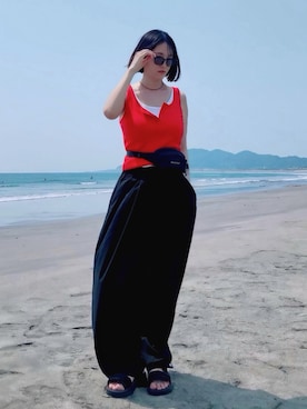 「SMELLY（スメリー）のアイテム」を使った、ほのかりんさん（レディース・166cm）の秋コーディネート