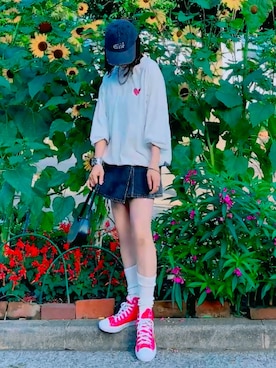 「アイテム（リング）」を使った、ほのかりんさん（レディース・166cm）の夏コーディネート