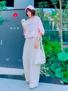 「アイテム（ブレスレット）」を使った、ほのかりんさん（レディース・166cm）の夏コーディネート