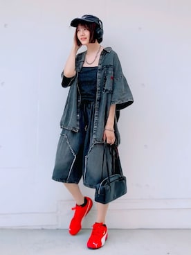 「アイテム（ネックレス）」を使った、ほのかりんさん（レディース・166cm）の夏コーディネート