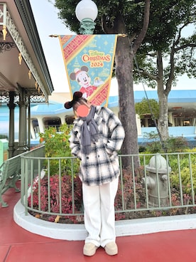 「JUNOAH（ジュノア）のアイテム（その他アウター）」を使った、Haruさん（レディース・158cm）の冬コーディネート