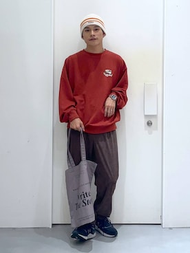 「アイテム（ニットキャップ/ビーニー）」を使った、omtさん（メンズ・163cm・20代）の秋コーディネート