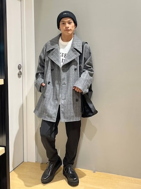 「アイテム（ピーコート）」を使った、omtさん（メンズ・163cm）の秋コーディネート