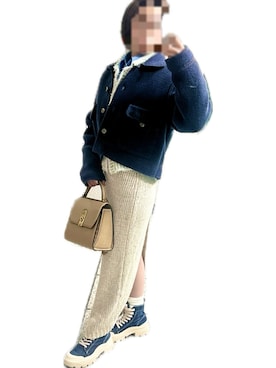 「アイテム（カーディガン/ボレロ）」を使った、こなさん（レディース・152cm）の秋コーディネート