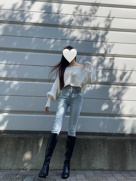 「SONA（ソナ）のアイテム（デニムパンツ）」を使った、りんりんさん（レディース・162cm）の秋コーディネート