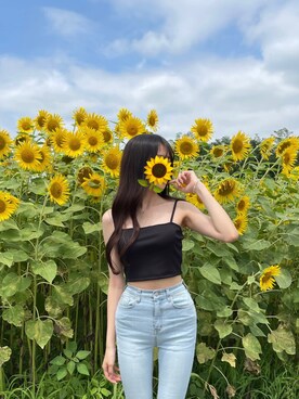 「SONA（ソナ）のアイテム（デニムパンツ）」を使った、りんりんさん（レディース・162cm）の秋コーディネート