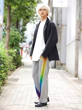 「Adoon plain（アドーンプレーン）のアイテム」を使った、中岡 圭さん（メンズ・168cm）の夏コーディネート