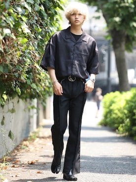 「SILVER BULLET（シルバーバレット）のアイテム（シューズ）」を使った、中岡 圭さん（メンズ・168cm）の夏コーディネート