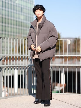 「SILVER BULLET（シルバーバレット）のアイテム（シューズ）」を使った、中岡 圭さん（メンズ・168cm）の冬コーディネート