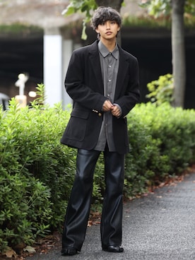 「SILVER BULLET（シルバーバレット）のアイテム（シューズ）」を使った、中岡 圭さん（メンズ・168cm）の冬コーディネート