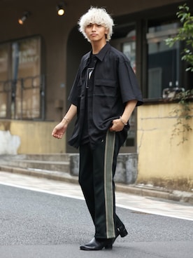 「SILVER BULLET（シルバーバレット）のアイテム（シューズ）」を使った、中岡 圭さん（メンズ・168cm）の夏コーディネート