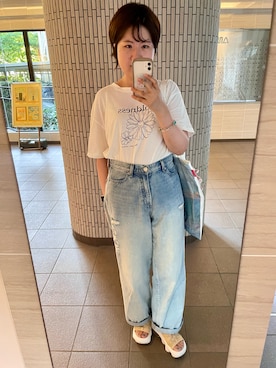 「アイテム（デニムパンツ）」を使った、haru haruさん（レディース・157cm）の夏コーディネート
