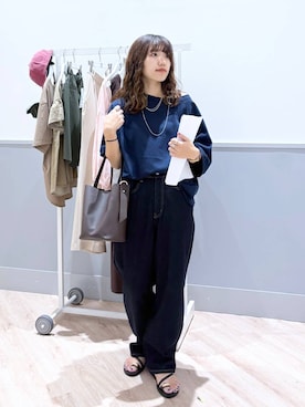 「GLOBAL WORK（グローバルワーク）のGOODデニムバギーパンツ/498388（デニムパンツ）」を使った、ぷーのさん（レディース・155cm・20代）の秋コーディネート