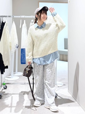 「GLOBAL WORK（グローバルワーク）の透湿防水レインスニーカー/290919（スニーカー、ホワイト系）」を使った、ぷーのさん（レディース・155cm）の春コーディネート