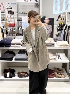 「GLOBAL WORK（グローバルワーク）のアイテム（テーラードジャケット）」を使った、ぷーのさん（レディース・155cm）の秋コーディネート