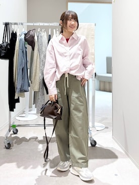 「GLOBAL WORK（グローバルワーク）の透湿防水レインスニーカー/290919（スニーカー、ホワイト系）」を使った、ぷーのさん（レディース・155cm）の春コーディネート