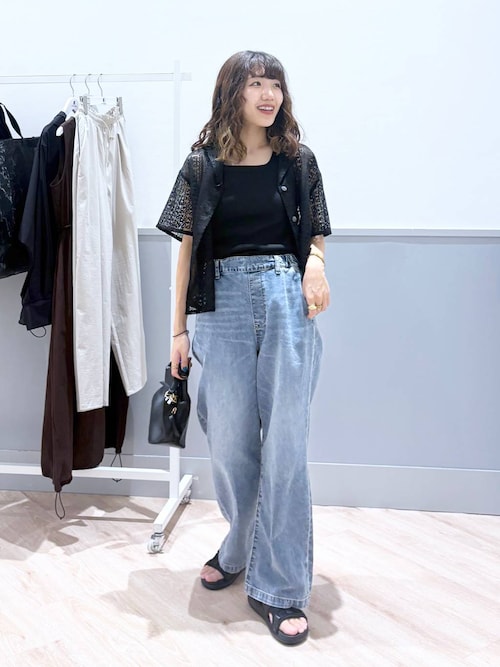 GLOBAL WORK 冷感デニムイージーパンツ【完売品】新品タグ付 GLOBAL WORK ジーンズ デニム デニムパンツ 冷感デニムイージー