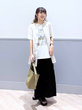 PALM S&CO. ベージュベストとホワイトスカートセット ベスト（ベージュ