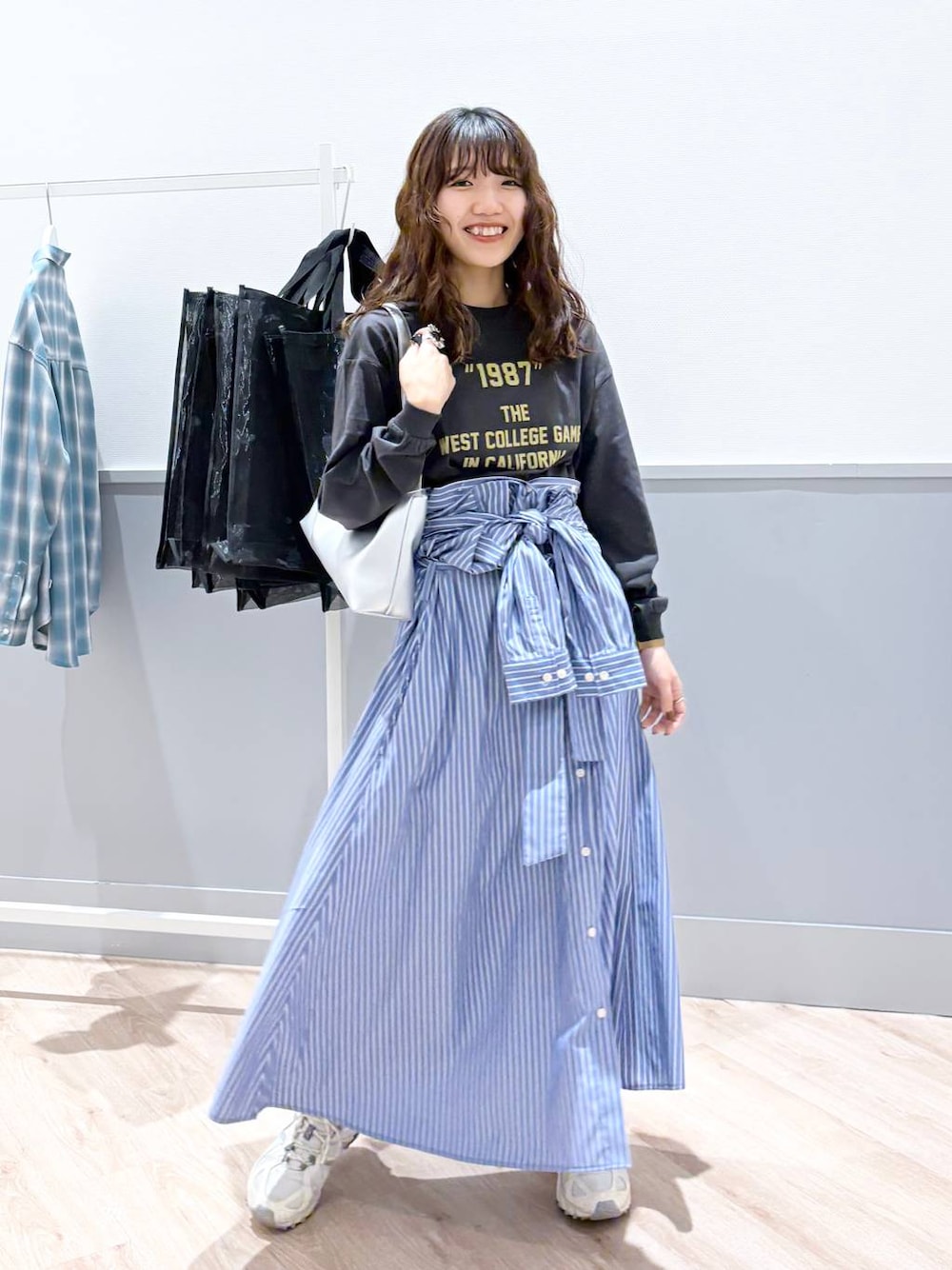 イージーケアシャツワンピース/283768を使った人気ファッション