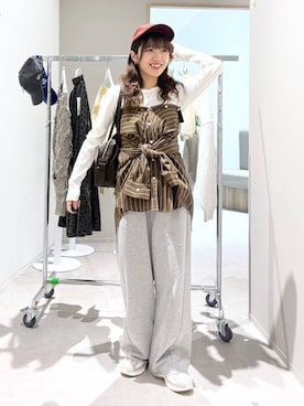 「GLOBAL WORK（グローバルワーク）の透湿防水レインスニーカー/290919（スニーカー、ホワイト系）」を使った、ぷーのさん（レディース・155cm）の春コーディネート