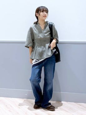 「GLOBAL WORK（グローバルワーク）のアイテム（バンダナ/スカーフ）」を使った、ぷーのさん（レディース・155cm）の秋コーディネート