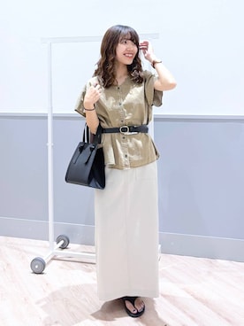 「GLOBAL WORK（グローバルワーク）のアイテム（ベルト）」を使った、ぷーのさん（レディース・155cm）の秋コーディネート