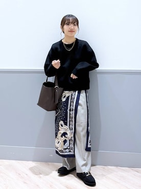 「ウエストゴム」｜「アイテム（財布/小物）」を使った、ぷーのさん（レディース・155cm）の秋コーディネート