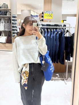 「GLOBAL WORK（グローバルワーク）のGOODデニムバギーパンツ/498388（デニムパンツ）」を使った、ぷーのさん（レディース・155cm）の秋コーディネート