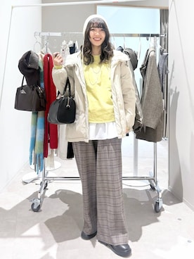 「GLOBAL WORK（グローバルワーク）のアイテム（帽子）」を使った、ぷーのさん（レディース・155cm）の冬コーディネート