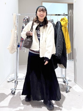 「GLOBAL WORK（グローバルワーク）のアイテム（ブルゾン）」を使った、ぷーのさん（レディース・155cm）の冬コーディネート