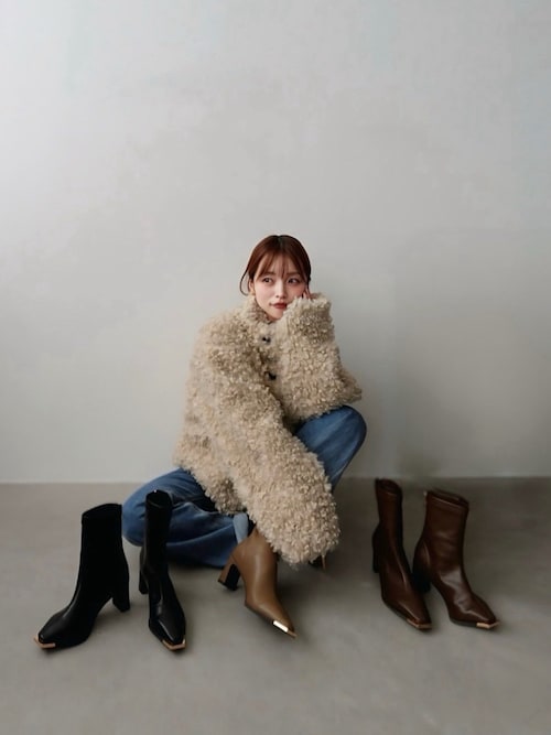 ZOZOTOWN限定 新作 トゥキャップ モチーフ ヒールブーツ /51390