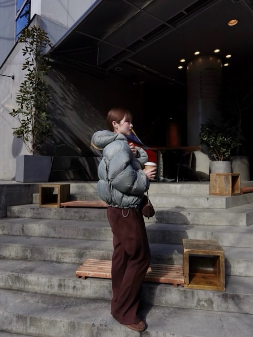 yuri.さんコラボ ]ミンク風裏起毛刺繍入りリブスウェットパンツ