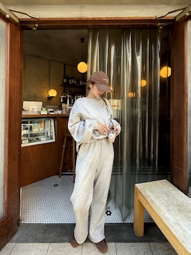 「アイテム（スウェットパンツ）」を使った、yuri.さん（レディース・150cm）の秋コーディネート