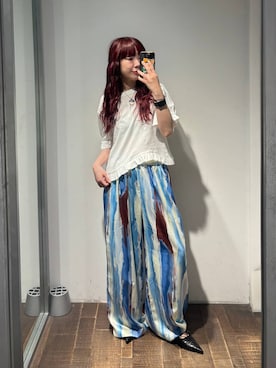 「JEANASIS（ジーナシス）のレースアップポインテッドミュール/657166（パンプス、ブラック系）」を使った、ミユキさん（レディース・159cm）の春コーディネート