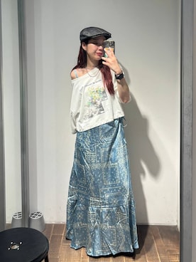 「JEANASIS（ジーナシス）のアソートサテンキャミドレス/661807（ワンピース、ブルー系）」を使った、ミユキさん（レディース・159cm）の春コーディネート