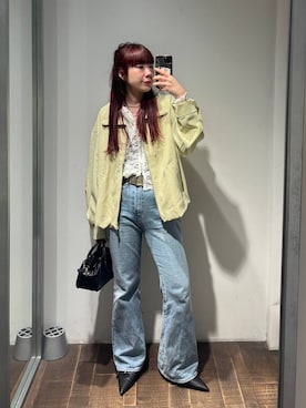 「JEANASIS（ジーナシス）のバイアスパッチワークレースフーディ/660218（パーカー）」を使った、ミユキさん（レディース・160cm）の春コーディネート