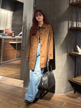 「アイテム（ステンカラーコート）」を使った、ミユキさん（レディース・159cm）の秋コーディネート