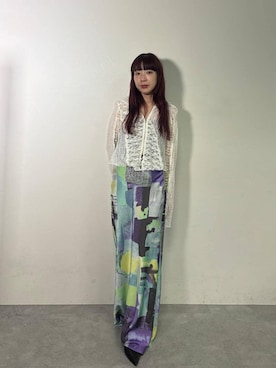 「JEANASIS（ジーナシス）のバイアスパッチワークレースフーディ/660218（パーカー）」を使った、ミユキさん（レディース・160cm）の春コーディネート