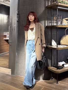 「JEANASIS（ジーナシス）のアイテム（デニムパンツ）」を使った、ミユキさん（レディース・159cm）の秋コーディネート