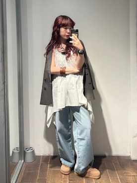 「JEANASIS（ジーナシス）のアイテム（ジャケット/アウター）」を使った、ミユキさん（レディース・160cm）の春コーディネート