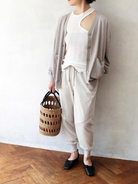 「HALIN（ハリン）のアイテム（かごバッグ）」を使った、minoriTY-fun LOOKさん（レディース・163cm）の春コーディネート