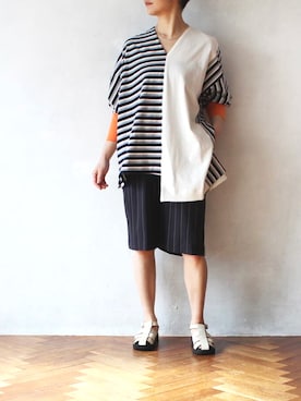 「pelleterno（ペレテルノ）のアイテム（サンダル）」を使った、minoriTY-fun LOOKさん（レディース・163cm）の春コーディネート