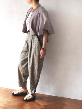 「pelleterno（ペレテルノ）のアイテム（サンダル）」を使った、minoriTY-fun LOOKさん（レディース・163cm）の春コーディネート