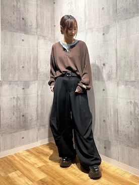 「PBLIM（ページボーイリム）のアイテム」を使った、がんちゃんさん（レディース・156cm）の秋コーディネート